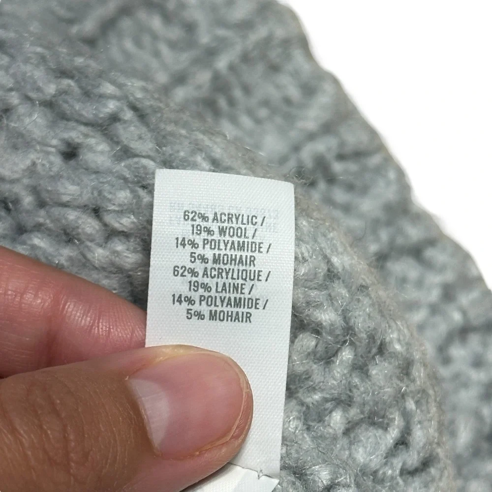 Aerie Gray Knit Mohair Wool Blend Sweater Womens M
